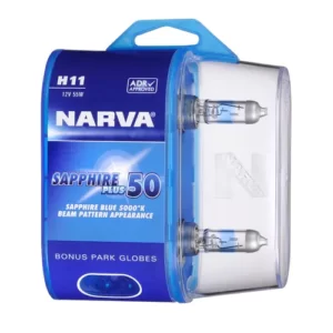 NARVA HALOGEN GLOBE 12V 60/55W H4 SAPPHIRE PLUS 50