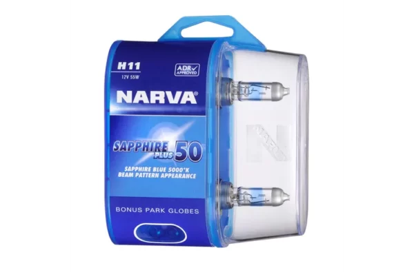 NARVA HALOGEN GLOBE 12V 60/55W H4 SAPPHIRE PLUS 50